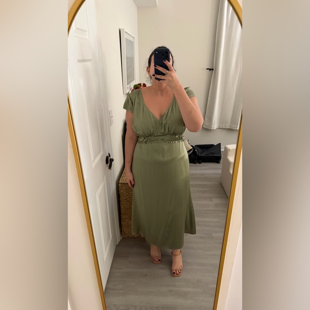 Reformation Sage Green Midi Dress